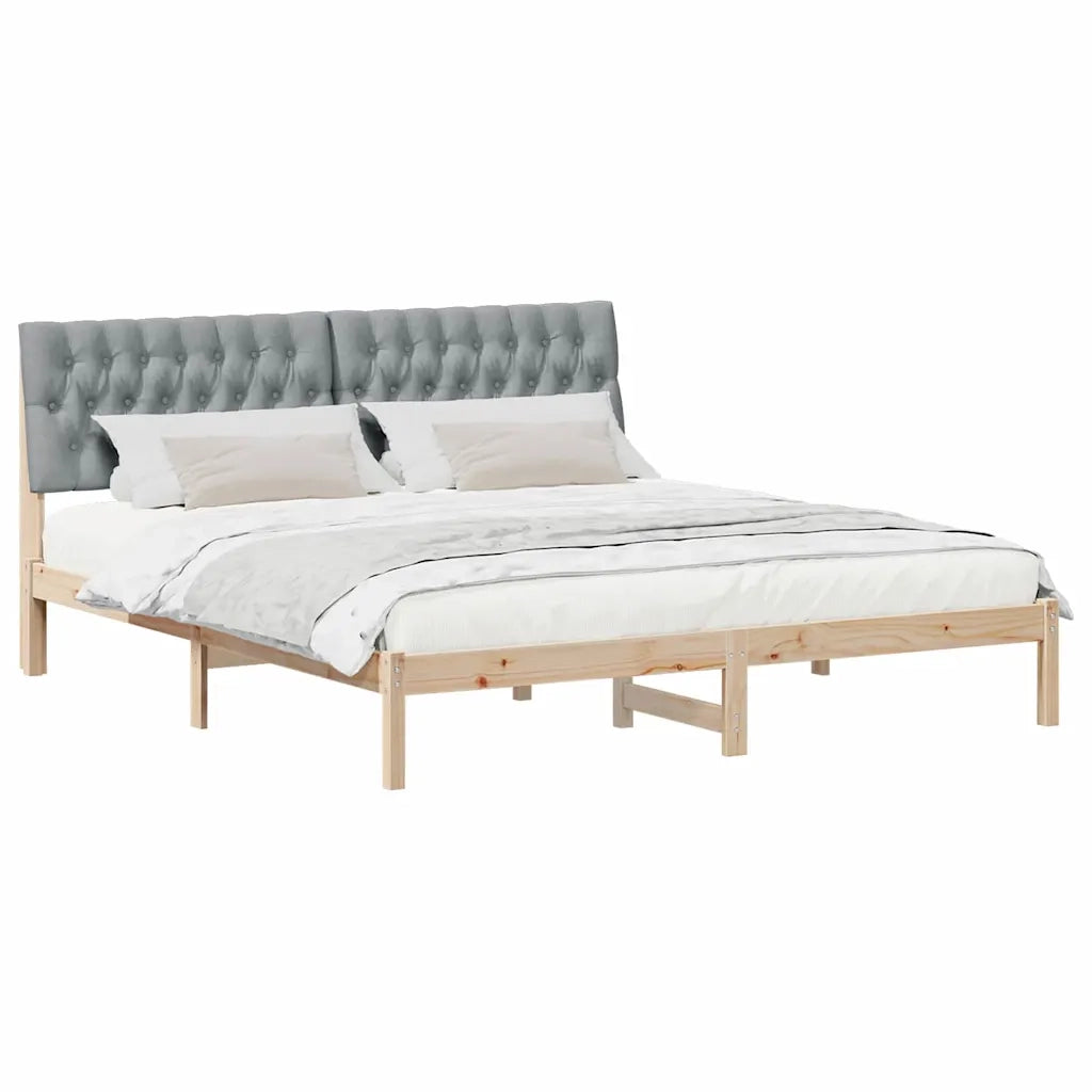 Letto con Testiera Rivestita con testiera Marrone 180 x 200 cm 3394383