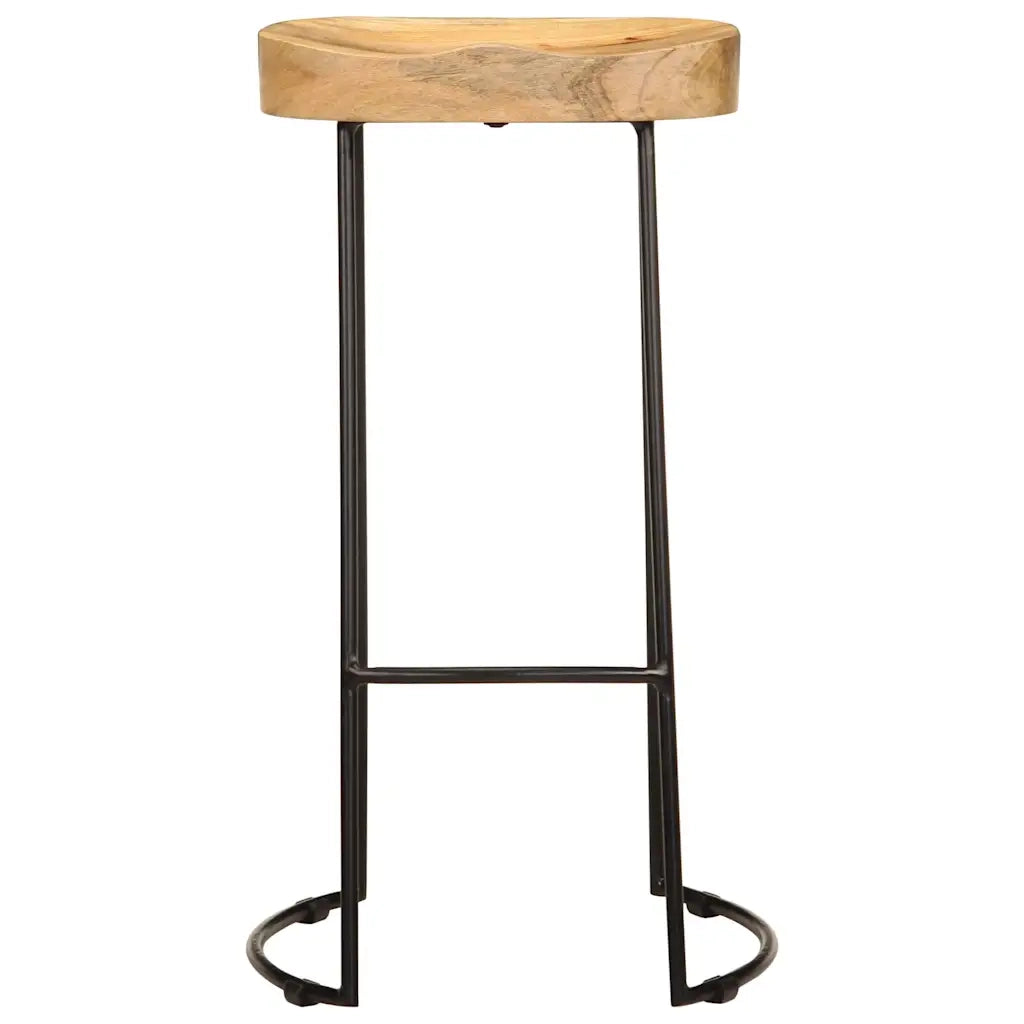 Sgabelli da Bar 2 pz in Legno Massello di Mango 244010