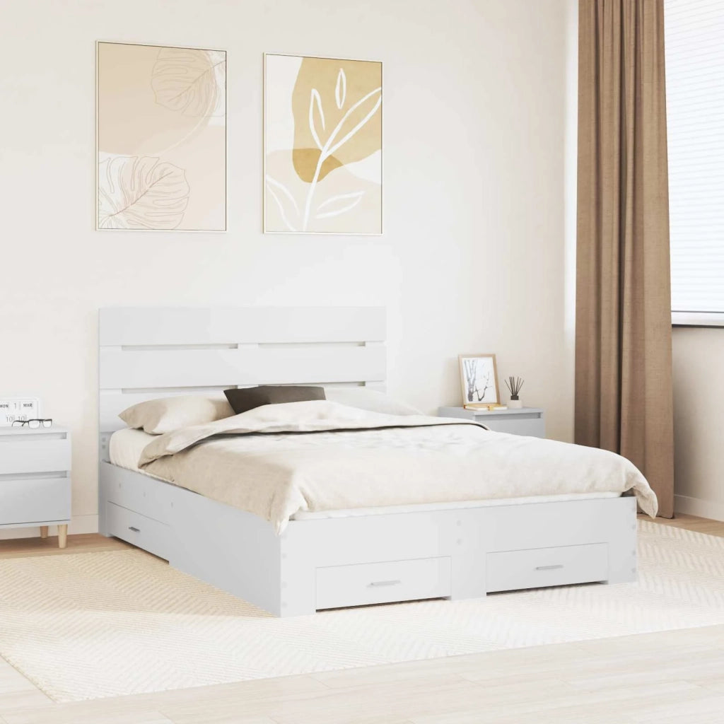 Struttura del letto Bianco 160 x 200 cm Legno multistrato 3411951