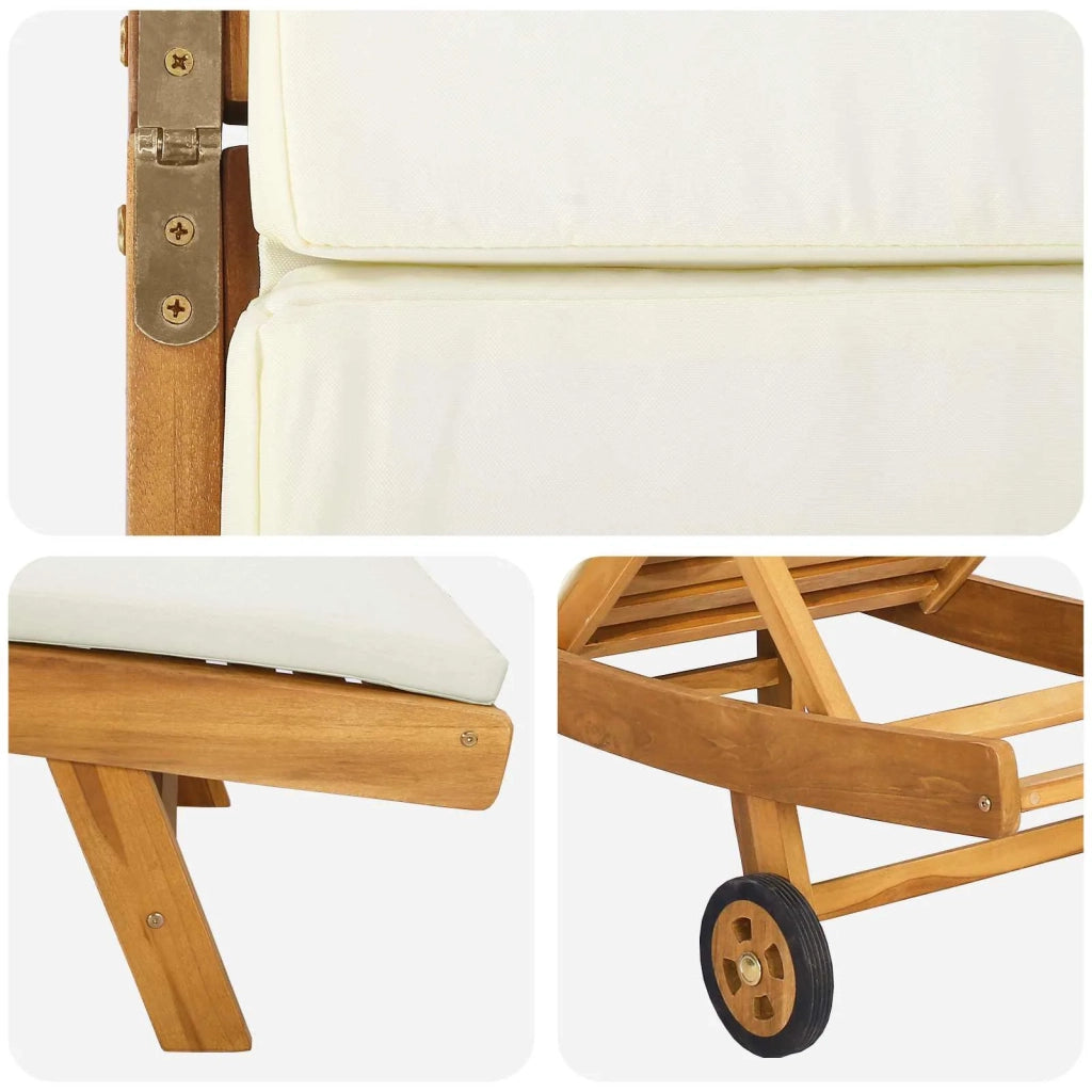 Lettino da sole Marrone e Crema Poliestere 42032684