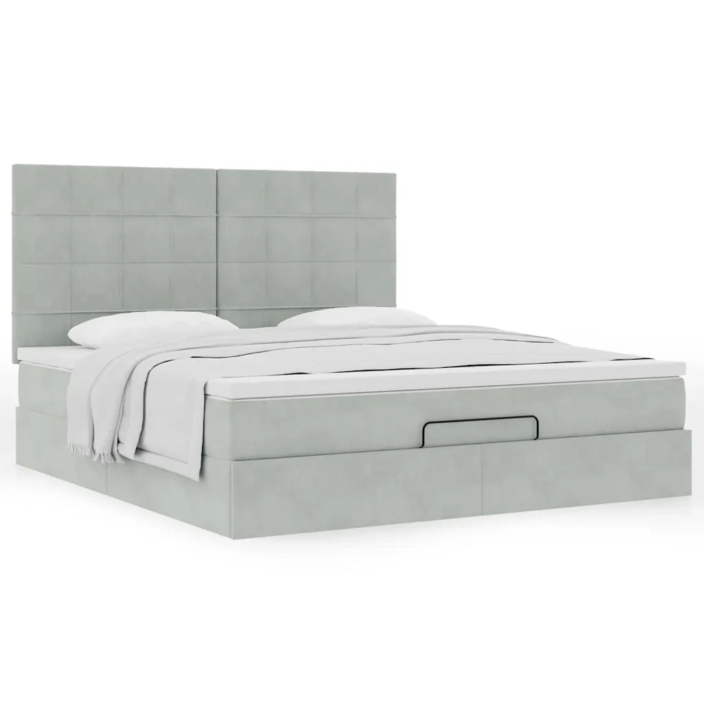 Struttura Letto Pouf con Materassi 180x200 cm Velluto 3313487