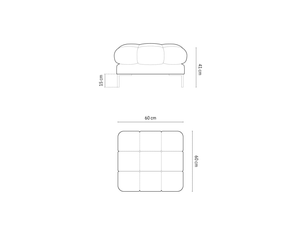Cosmopolitan Design - Pouf "Bali" in velluto grigio scuro 