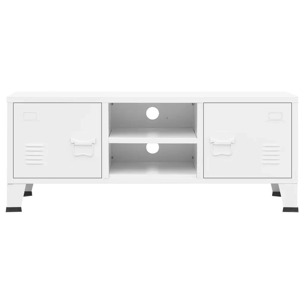 Mobile TV-Credenza TV-Console TV Industriale Bianco 105x35x42 cm in Metallo