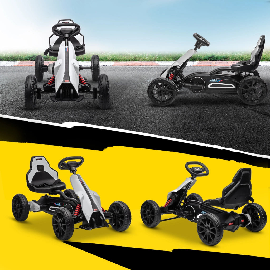 Go-Kart Elettrico per Bambini ¨C zephmum ¨C Bianco, Metallo e Plastica
