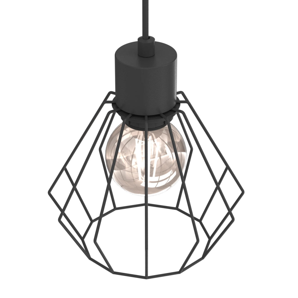 Lampada sospesa industriale Parkla 1 luce nera E27 Luminex