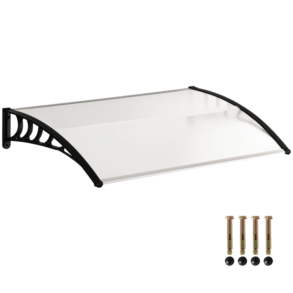 Tettoia per Porte e Finestre ¨C zephmum ¨C Bianco Policarbonato Alluminio 122x89 cm