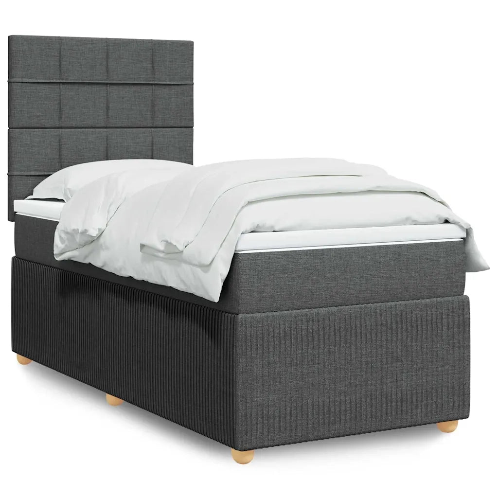 Giroletto a Molle con Materasso Grigio Scuro 100x200 cm Tessuto 3291968
