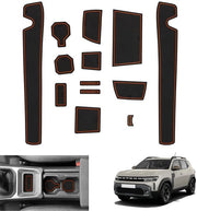 Antislipmattone per Dacia Duster 3 2024 2025, Mattoncini in gomma per Dacia Duster III a partire dal 2024 - Antislipmattone per Console Centrale, Borsa per Bevande, Mattoncini Antislip Deurnaadmatten, Accessori per Dacia Duster 3 (Arancione)