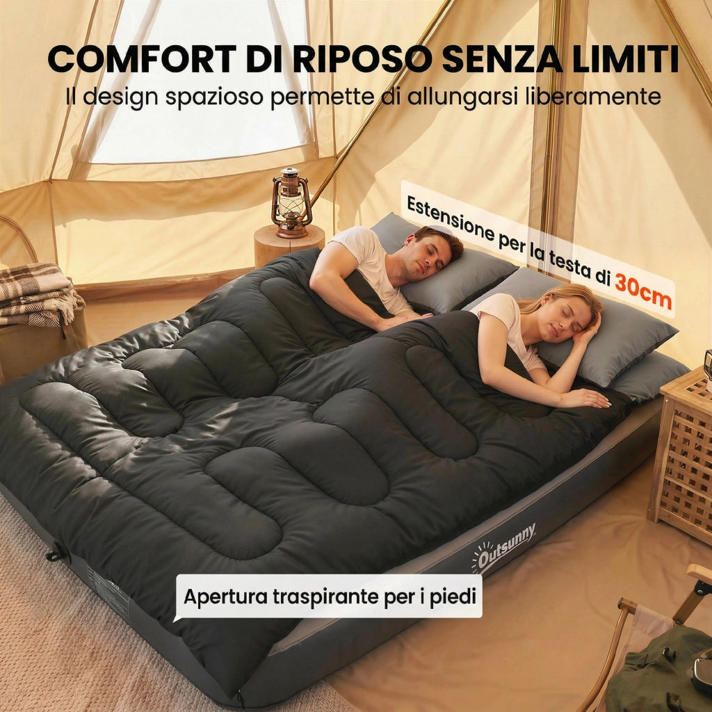 Sacco a Pelo Matrimoniale ¨C zephmum ¨C Nero con Cuscini