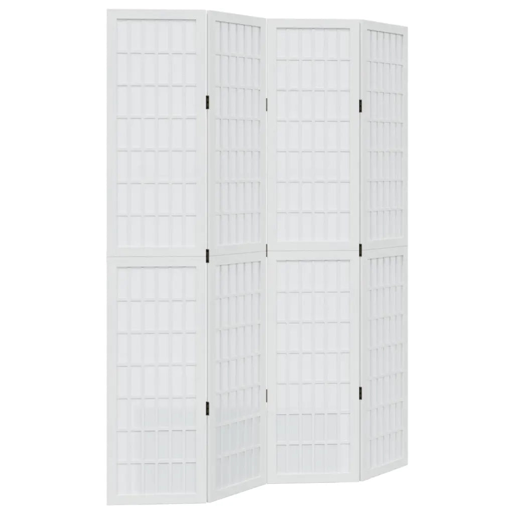 Divisorio Ambienti | Divider per stanze | Paravento 4Pannelli Bianco Legno Massello di Paulownia