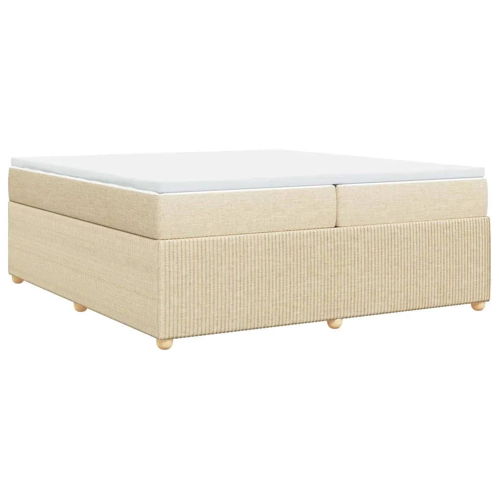 Giroletto a Molle con Materasso Crema 200x200 cm in Tessuto