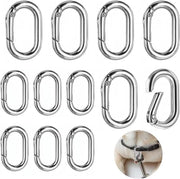 Pacco di 12 Chiavi a Molla di Tipo Ragnatela con Chiusura a Molla Ovale per Catene da Portachiavi, Borse, Bagagli e Cinture Manuali (Argento)
