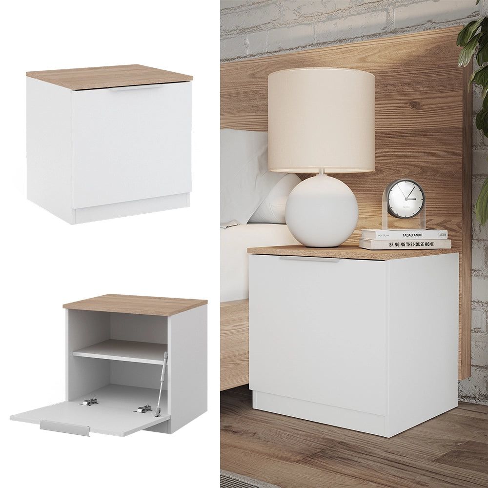 Vicco Comodino camera da letto Bianco 50 x 50 cm con 1 porta