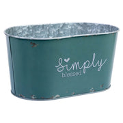 Cestino in metallo blu 22,5x13,7x11,3 B20x11