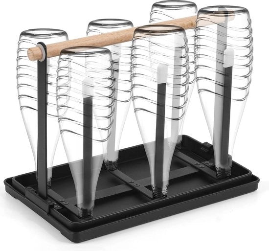 Rack di conservazione metallico 6-cassa per bottiglie e bicchieri
