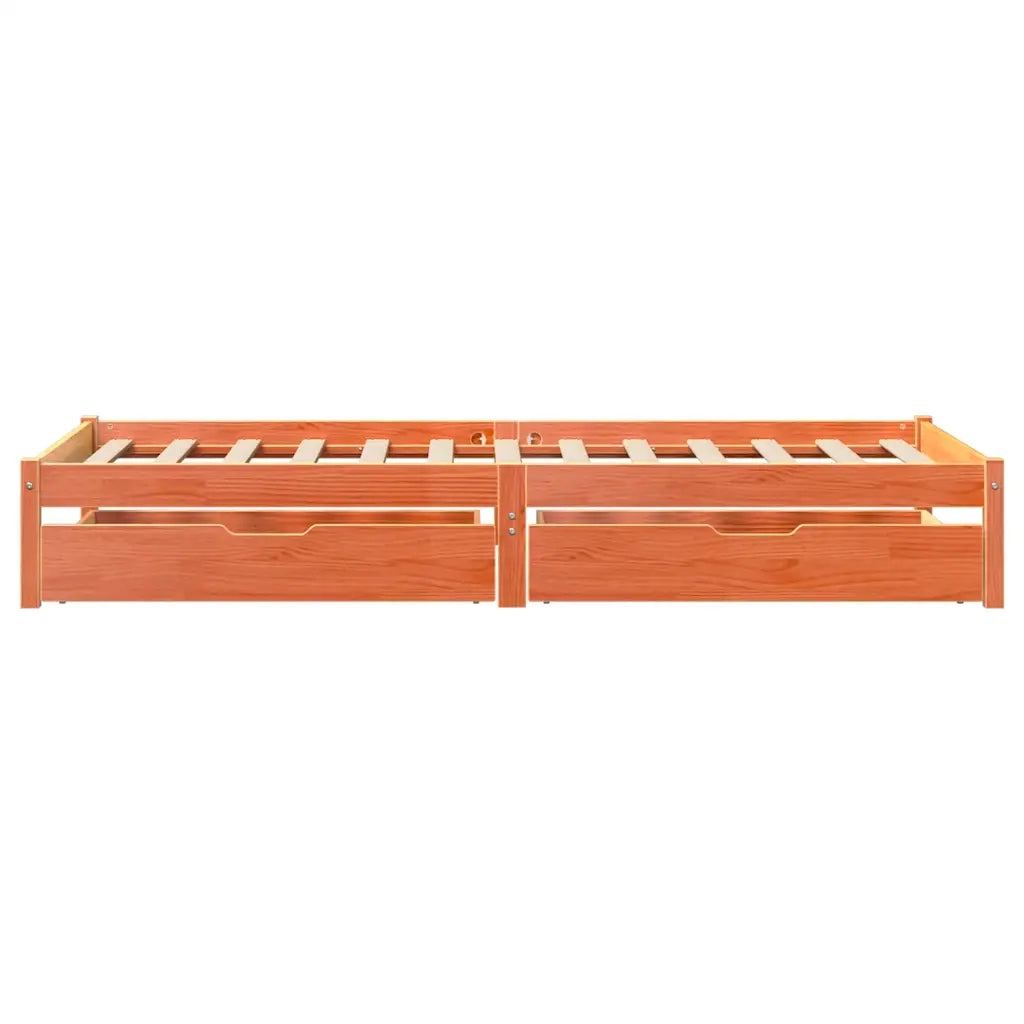 Letto senza Materasso Marrone Cera 75x190 cm in Legno di Pino