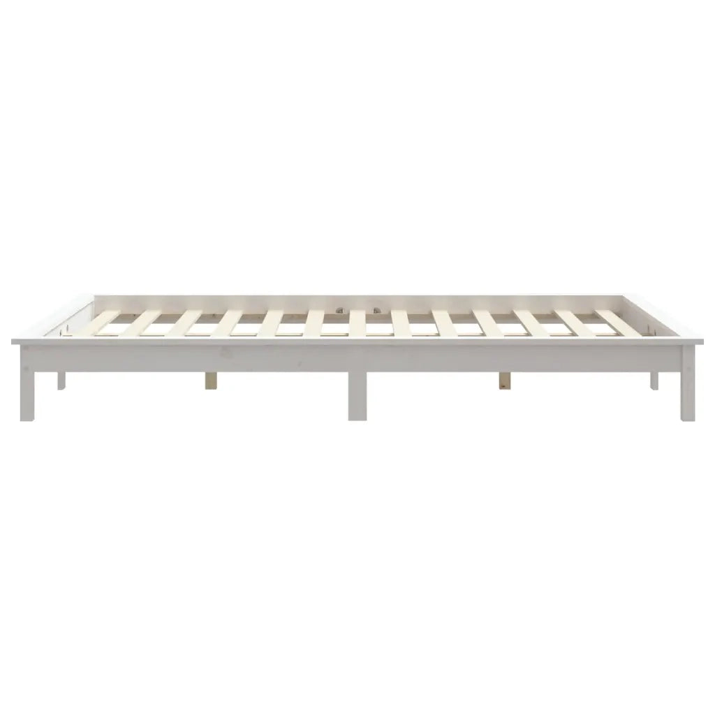 Giroletto Bianco 180x200 cm Super King Legno Massello di Pino 820557