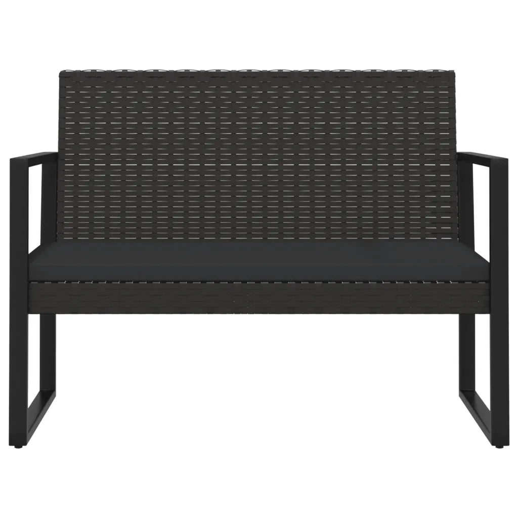Set Divani da Giardino 4 pz con Cuscini Nero in Polyrattan 319199
