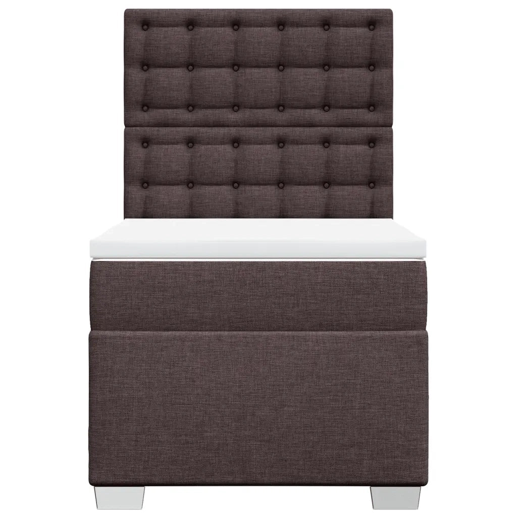 Giroletto a Molle con Materasso Marrone Scuro 80x200 cm Tessuto 3290332