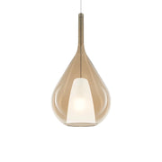 Sospensione Contemporanea Kalique Vetro Ambra Bianco E Cromo 1 Luce E27 H59Cm
