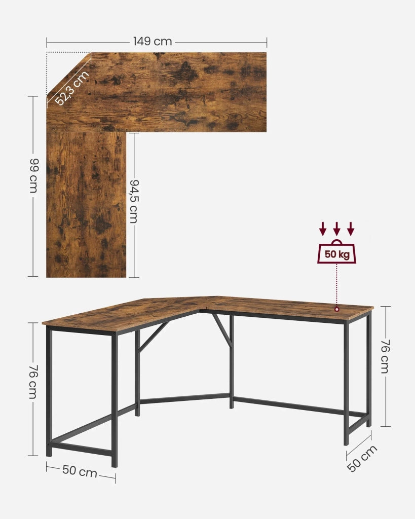 Scrivania angolare per computer per adulti 149 x 149 x 75 cm marrone 12_0004180