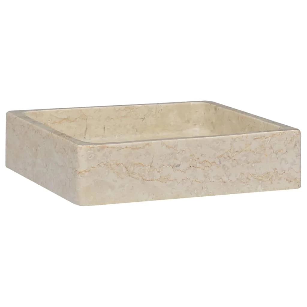Lavandino da bagno lavabo da appoggio lavabo da WC lavabo da bagno lavabo da interno 40 x 40 x 10 cm marmo crema 02_0002812
