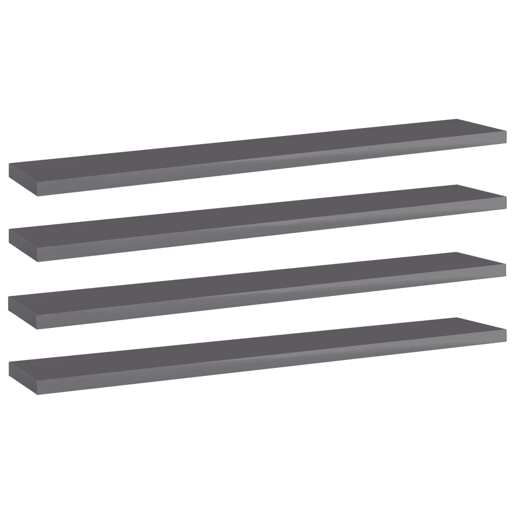Ripiani Libreria 4 pz Grigio Lucido 60x10x1,5 cm in Truciolato cod mxl 59272