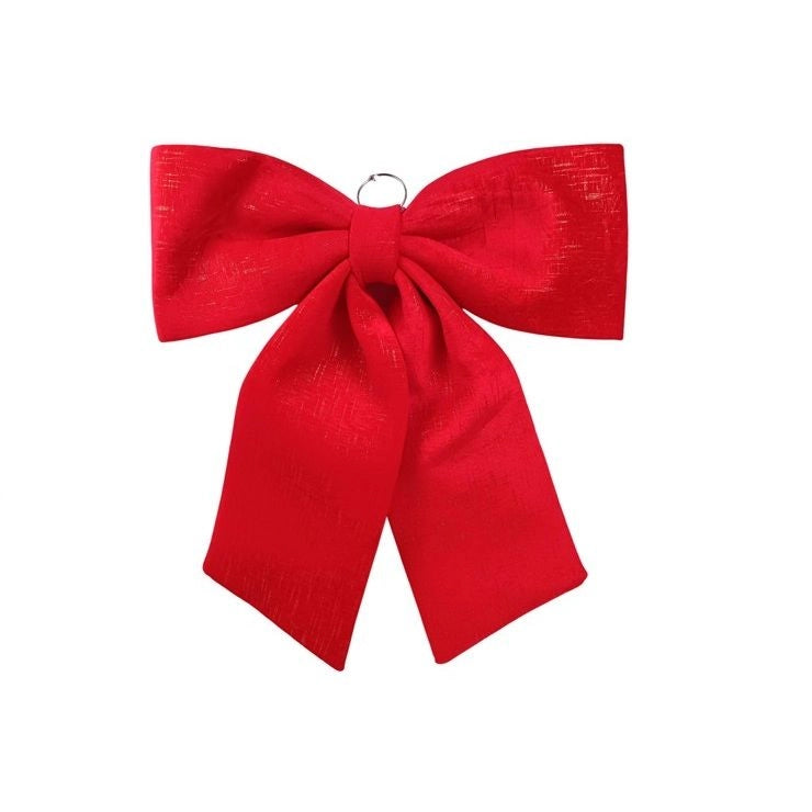 FIOCCO ROSSO VELLUTO NATALIZIO 70CM PER ALBERO GHIRLANDE PORTE E DECORAZIONI ESE