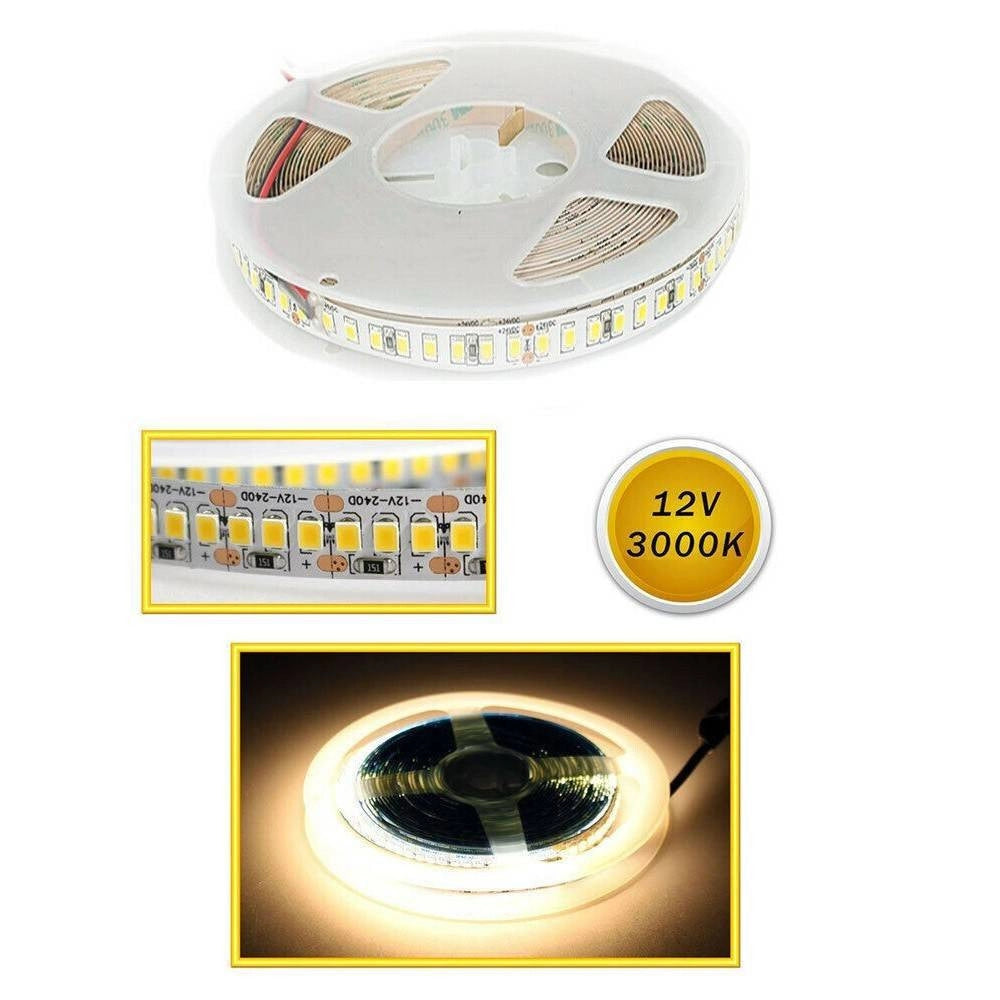 Trade Shop - Striscia Led Smd 2835 Strip 5 Mt Bobina Luce Naturale Calda Fredda 2835 12v -