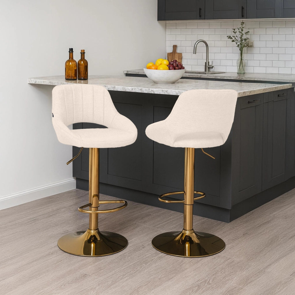 Sgabello da bar tessuto Milet oro 6