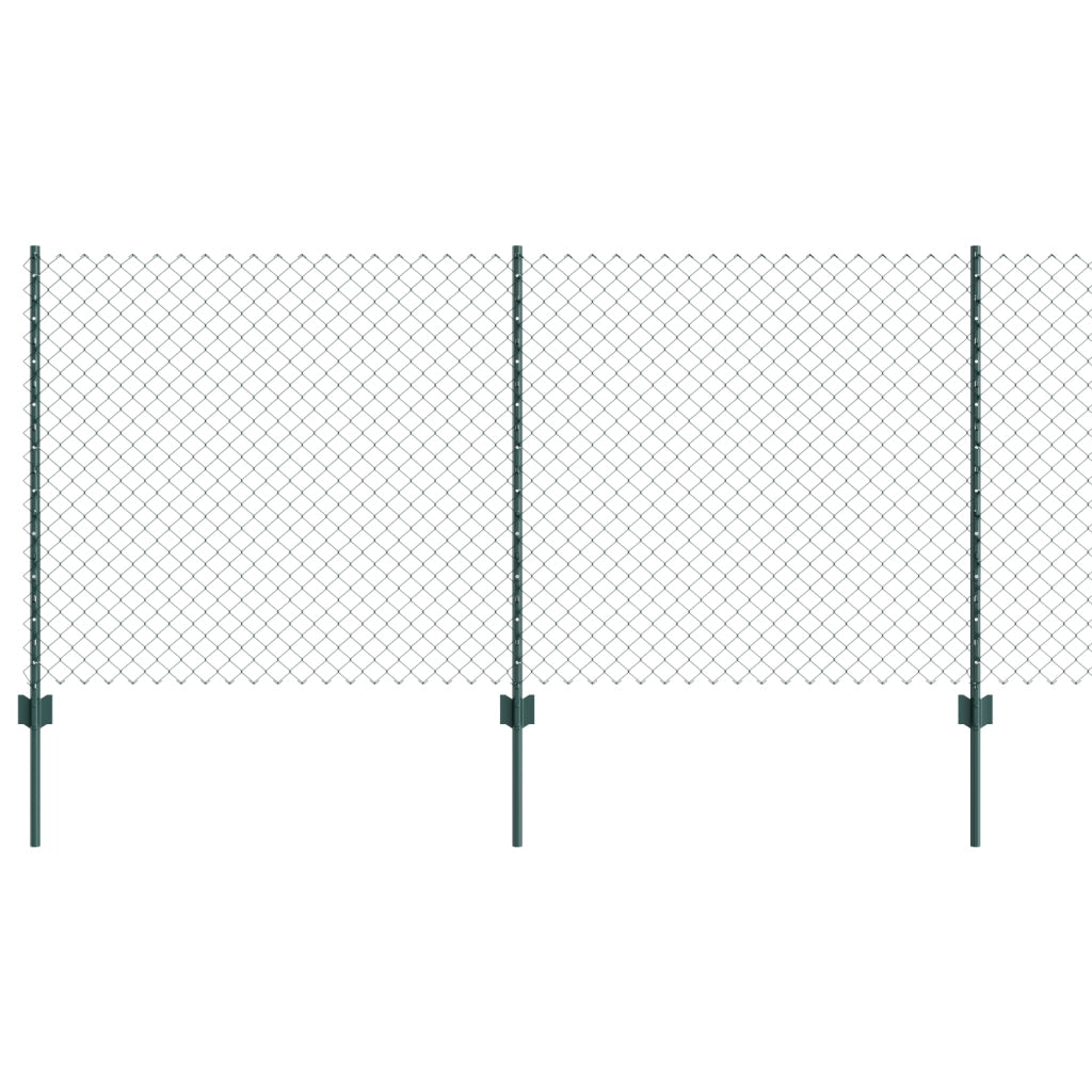 Recinzione a Catena con 22 Post U Verde 1x25 m Acciaio
