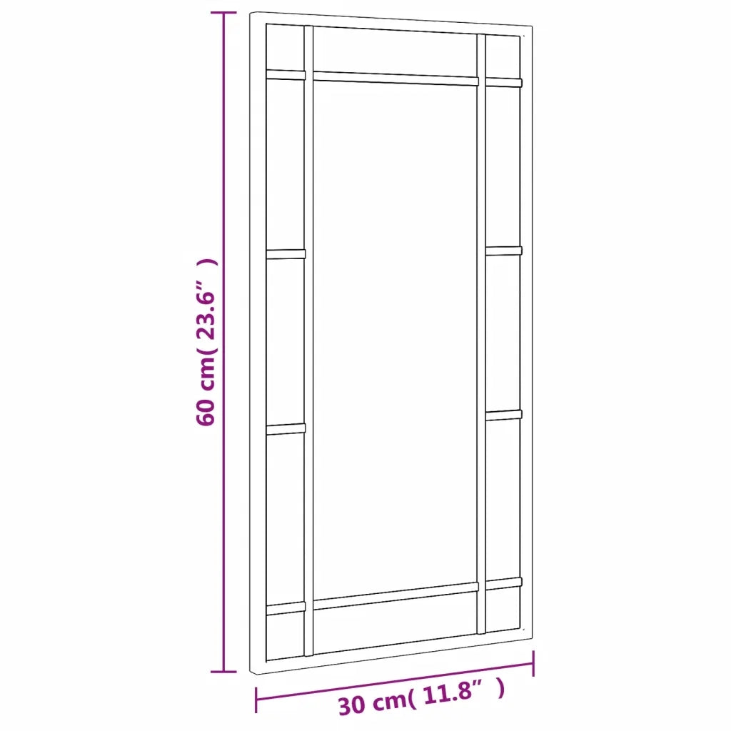 Specchio da Parete-Specchio a muro Nero 30x60 cm Rettangolare in Ferro