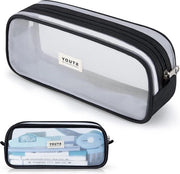 Etui per penna - grande tas per pennarelli - cassetto per carta da lettera - tas per trucco - per studenti - scuola - università - ufficio - Tas per pennarelli nero