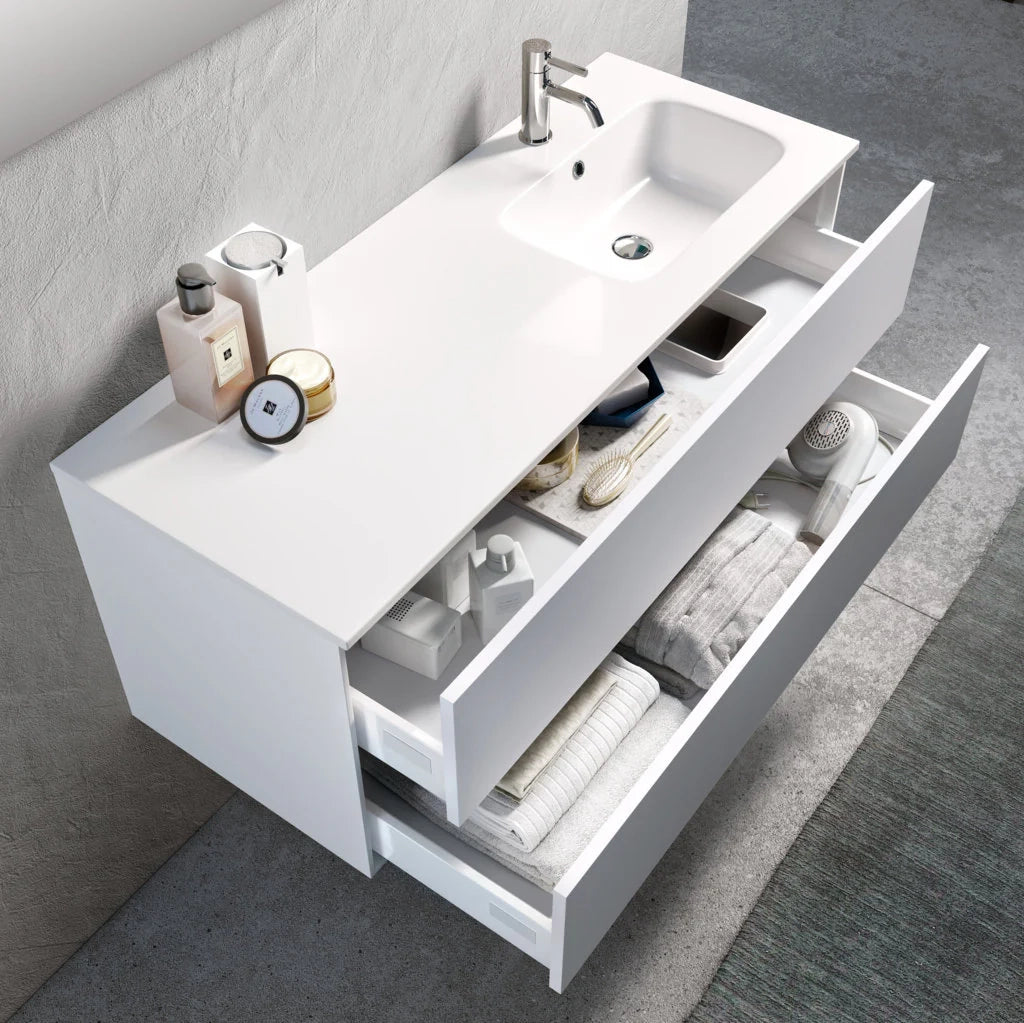 Mobile bagno composizione vasca DX 4 pezzi IGEA colore bianco opaco
