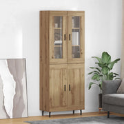 Credenza 2 pcs Rovere artigianale Legno multistrato 3416016