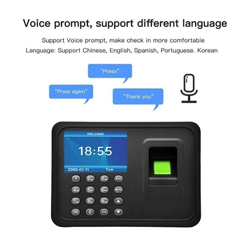 Trade Shop - Marcatempo Impronte Digitali In Italiano Biometrico Controllo Accessi Lettore -