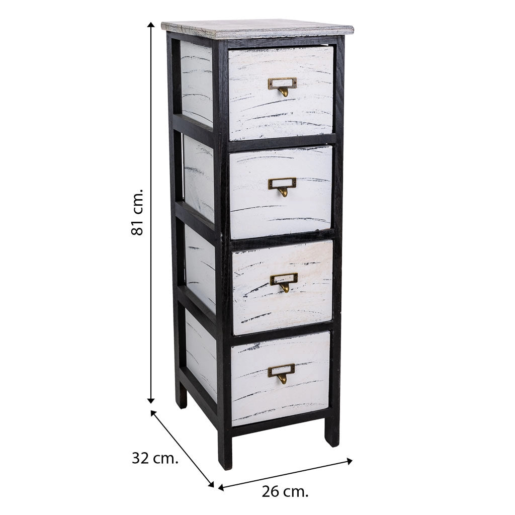 Cassettiera in legno nero 26x32x81h