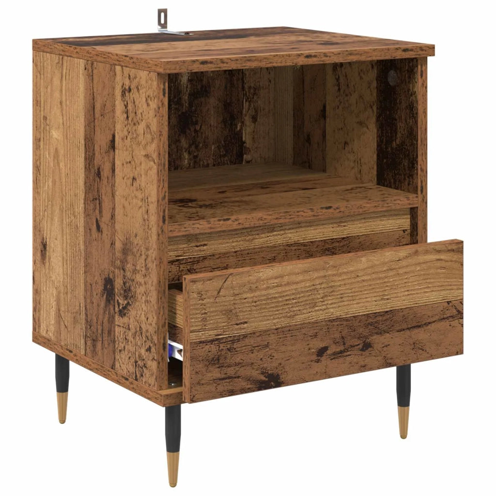 Armadio da Notte con cassetto Legno vecchio 40 x 35 x 50 cm 882649