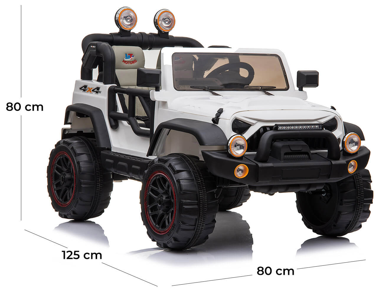 Macchina Elettrica per Bambini 2 Posti Maxi Fuoristrada 12V Happy Kids Bianca