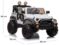 Macchina Elettrica per Bambini 2 Posti Maxi Fuoristrada 12V Happy Kids Bianca