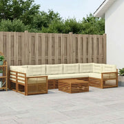 Set di divani da esterno con cuscino 8 pcs Naturale e Crema 3383148