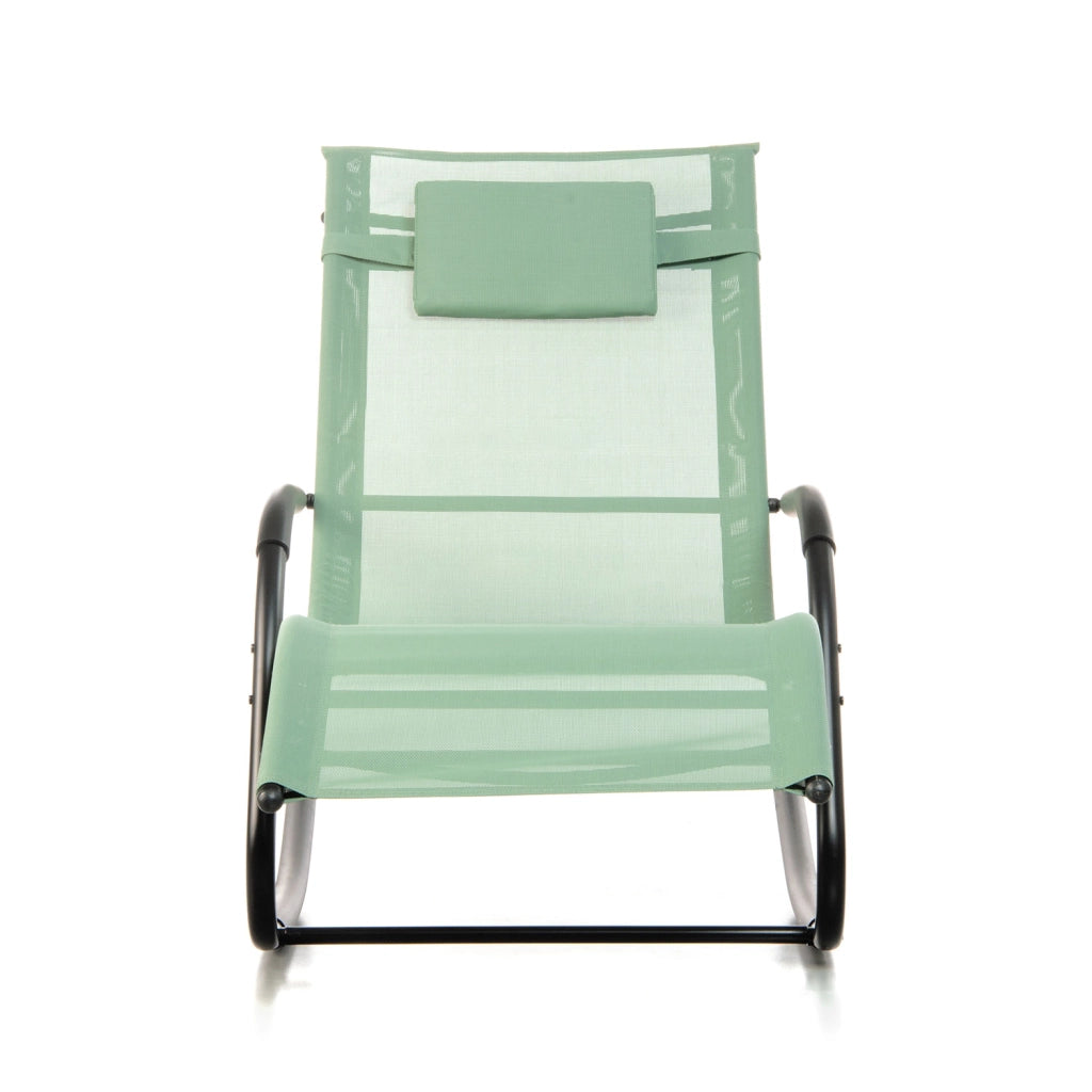 Sedia Sdraio a Dondolo da Giardino Rocking Sky 147,5x62x89 cm in Textilene Verde