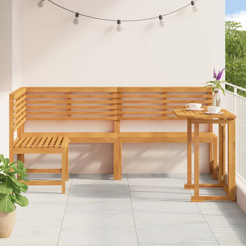 Set Panchina da Giardino 3 pcs Marrone Legno di Acacia Massello 3328692