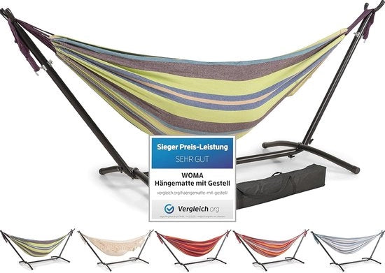 Hangmat per Due con Struttura a Quadri – Sdraio XXL Resistente al Tempo per Due Persone fino a 180 kg per Interno e Esterno