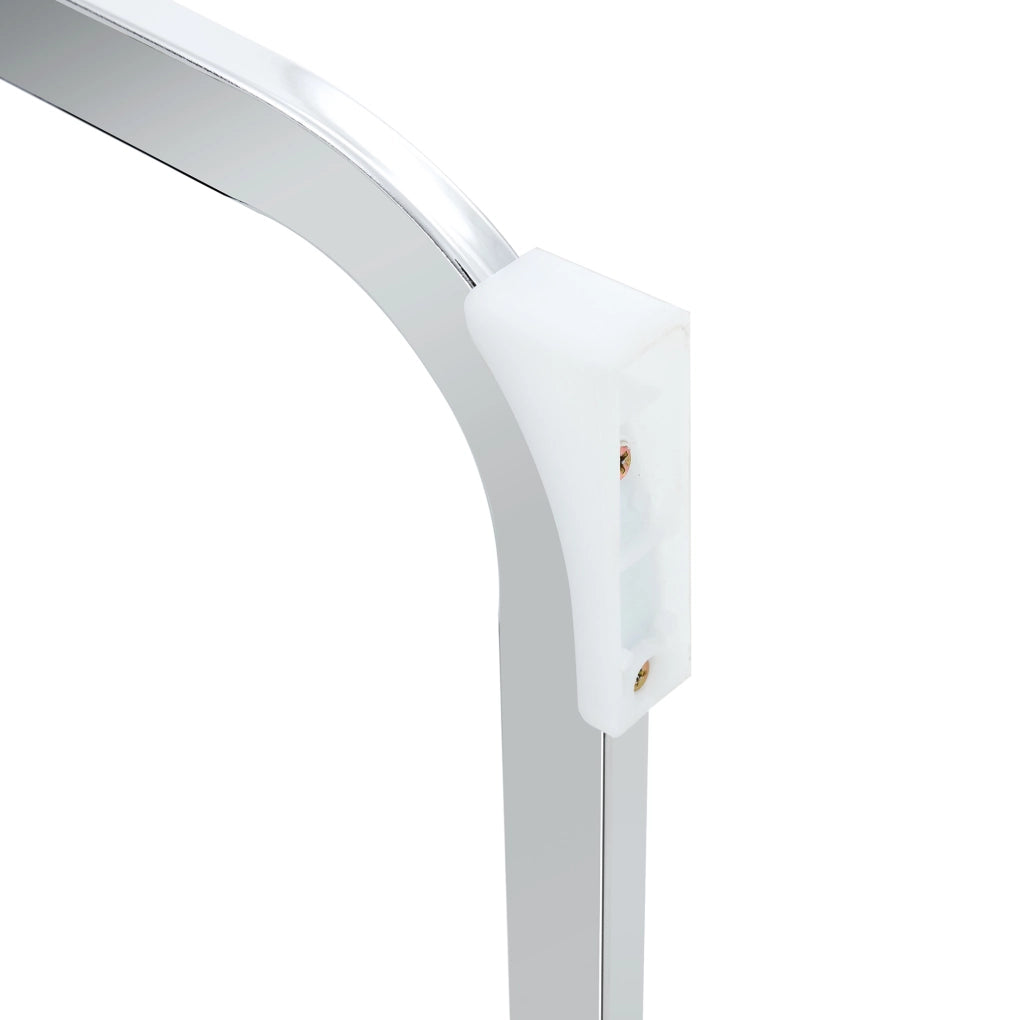 Sedia da pranzo in PU bianco con struttura in metallo argento