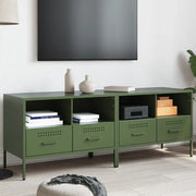 Mobili TV 2pz Verde Oliva 68x39x50,5 cm in Acciaio 843051