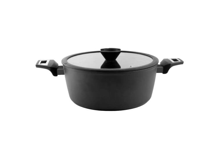 Casseruola alta antiaderente con coperchio vetro, diametro 28cm alluminio forjato, induzione gas elettrico - SOGO