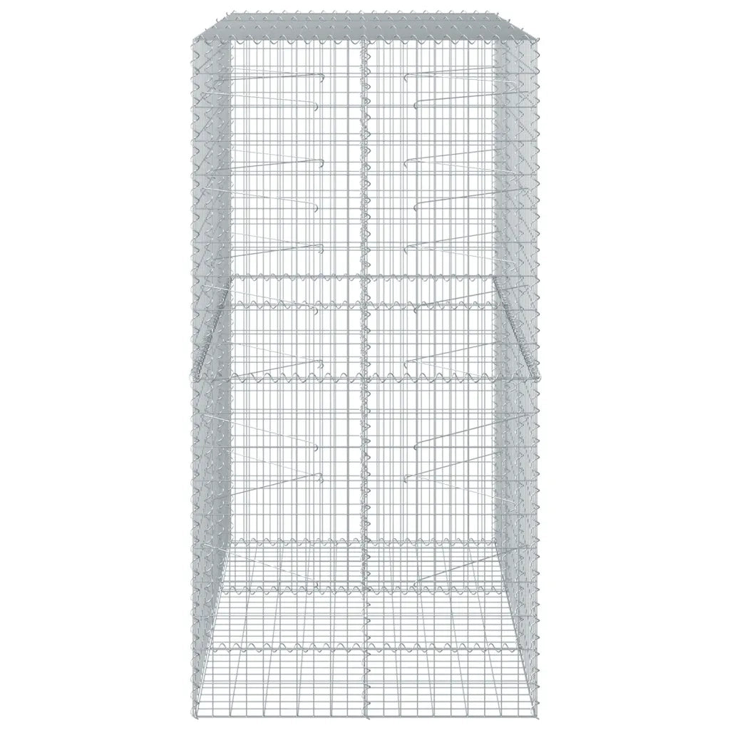 Cesto Gabbione con Copertura 150x100x200 cm in Ferro Zincato 3295226