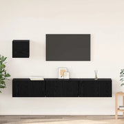 Set mobile TV 4 pcs Rovere Nero Legno multistrato 3393148
