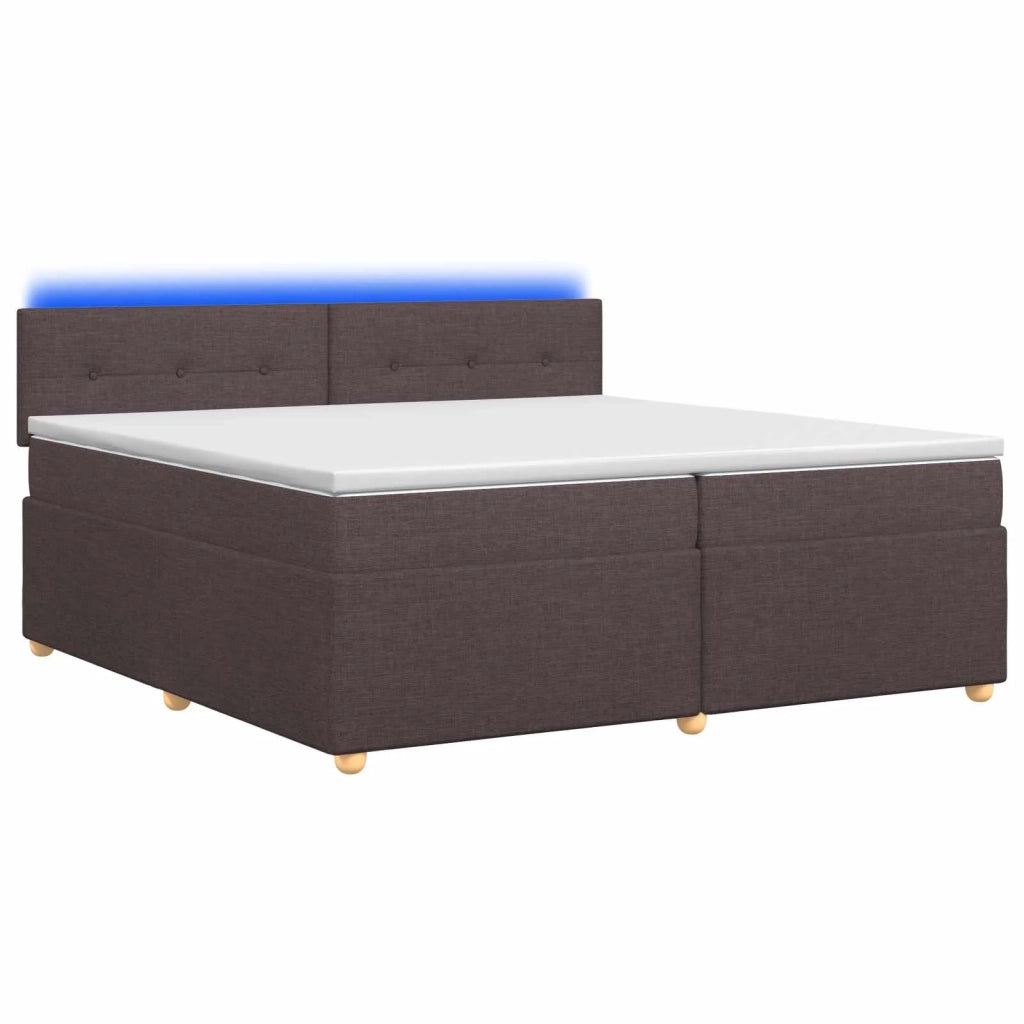 Letto box spring con materasso Marrone Scuro 200 x 200 cm 3452502